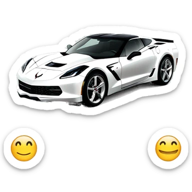a white 2025 c8 corvette sticker