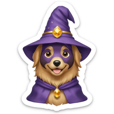 ￼ a dog wearing a wizard hat ￼ sticker