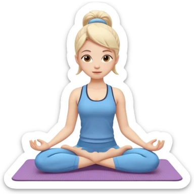 cute yoga coach character, calm expression, yoga mat, simple sporty outfit, 3D cartoon, mobile game icon style, clean background, no text, no watermark
 sticker