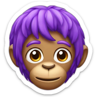 Monkey with purple hair sticker