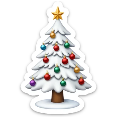   white popular christmas tree sticker