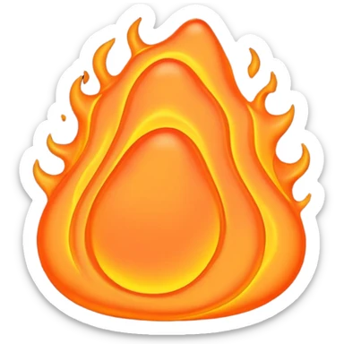 create an emoji of a little lava flow, no face just the lava, no volcano, something like a stain sticker