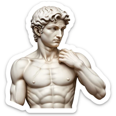 Michelangelo's David sculpture, Renaissance masterpiece, artistic representation of the biblical hero sticker