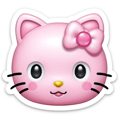Light pink hello kitty face sticker