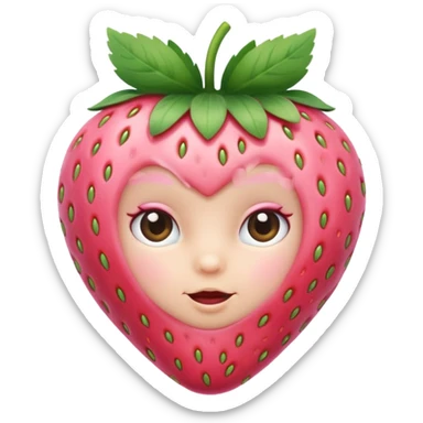baby pink strawberry sticker