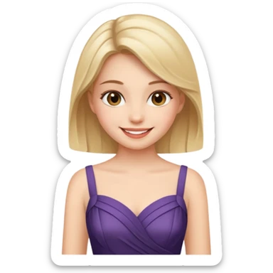 smiling girl in elegant dress sticker