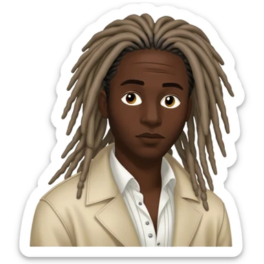 Darkskin Guy with locs wearing margiela sticker