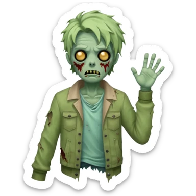 um zombie com o penteado wave sticker