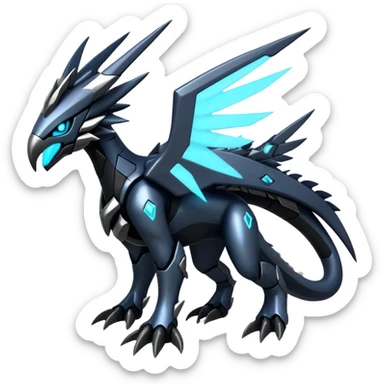 Punk’ish Edgy Futuristic Badass Dark Gothic Zekrom-Dialga-Aurorus-Amaura-Hybrid-Creature sticker