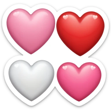 Hearts white sticker