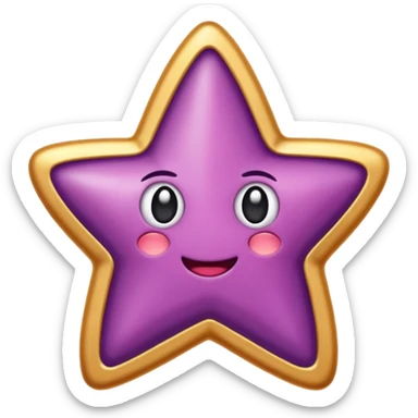 Quiero un emoji de estrella, pero que la estrella sea de oro rosa y brilli brilli con chispitas moradas El emojo qie sea para el whatsapp sticker