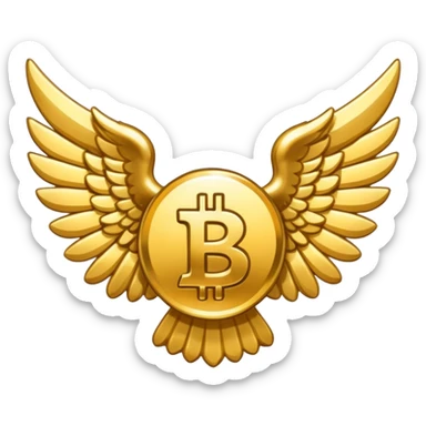 BTC with wings sticker