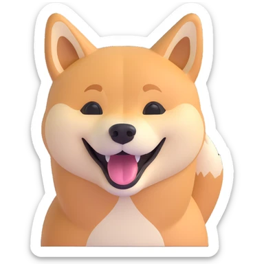 shiba inu, laughing sticker