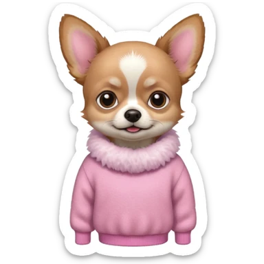 chihuahua with a pink sweater sticker