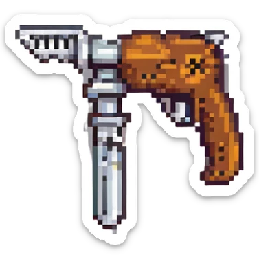 a multitool, like a pocket-knife with multiple tools, pixel art style, detailed sticker