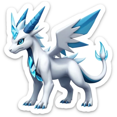 Modern Kyurem-reshiram-Glaceon-dialga-suicune-hybrid, full body sticker