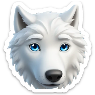 white wolf whit blue eyes sticker