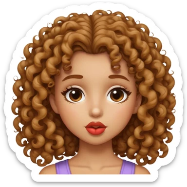 ragazza riccia e bacio sticker