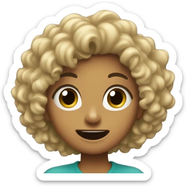 A girl with curly hair yelling she is from Salvador  sticker