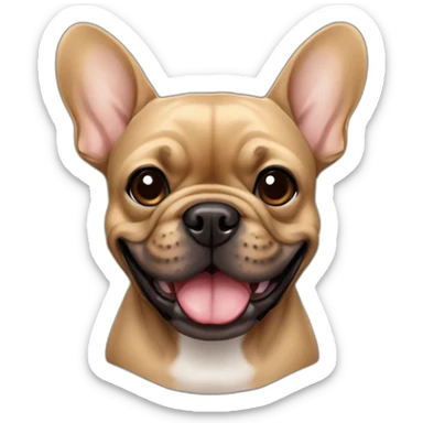 Happy Light Brown and black French bulldog sticker