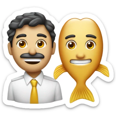 pesacado frito con arroz sticker