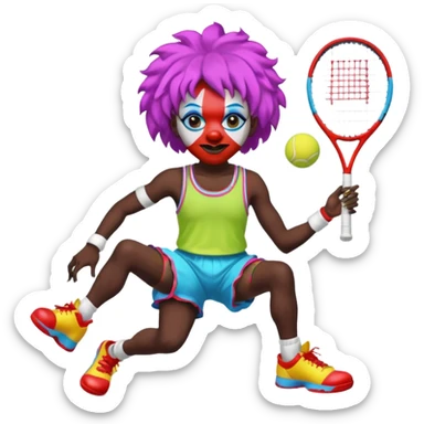 tennis player black clown man sticker