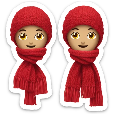 A knitted red scarf  sticker