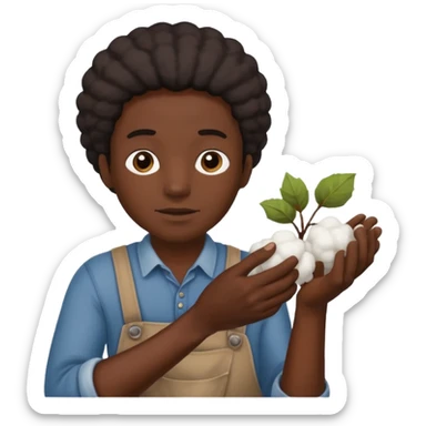 black slave picking cotton sticker