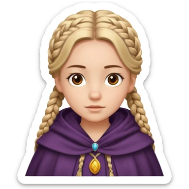 girlwith braided hair, cloak sticker
