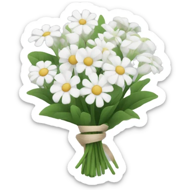 white flowers in a bouquet sticker