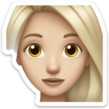 Pale girl lashes long brown hair  sticker