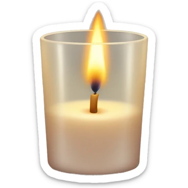Candle in a powder-colored glass sticker