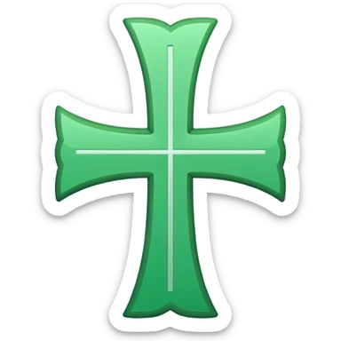 change the red cross emoji color to only green cross color sticker