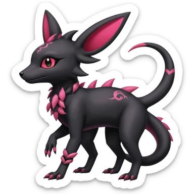 Shiny Dark Edgy Gothic Gloomy Futuristic Salandit-Umbreon-Shaymin-Delcatty-Hybrid (Full body) sticker