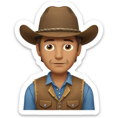 hatless cowboy sticker
