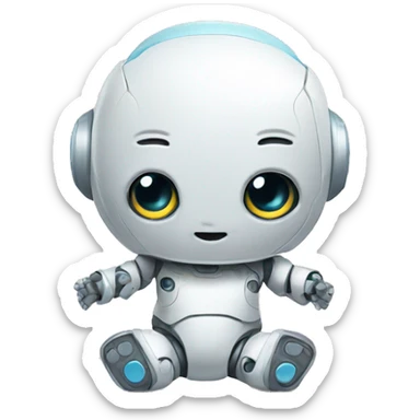 Baby robot in diapers sticker