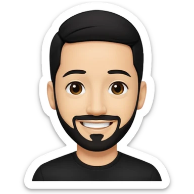 AJ McLean with black hair, black shirt sticker