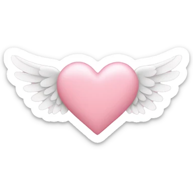 soft pink heart with wings sticker