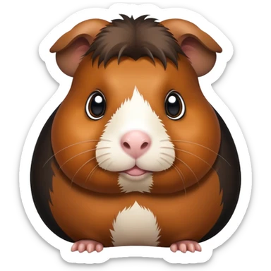 Huge fat black And brown guinea pig with big eyes sticker