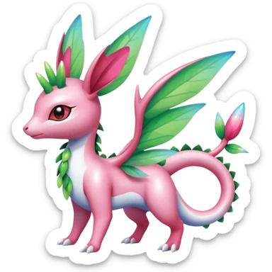 Shiny Exotic Flygon-Sylveon-Shaymin-Meganium-Hybrid-Creature sticker