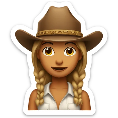 high girl with cowboy hat sticker