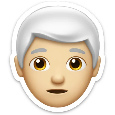 white wig cap with stressed face  sticker