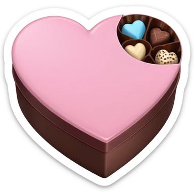 Pastel pink heart shaped box with chocolates in it sticker