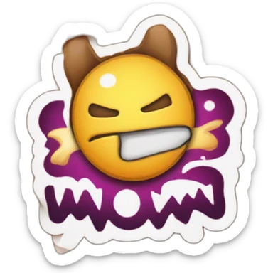 Word "WOW" on a Pealing Sticker sticker