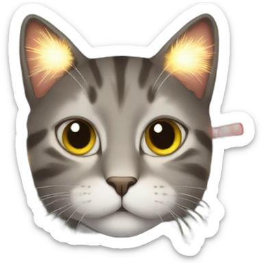 cat covered in xmas lights sticker