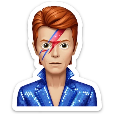 David Bowie with periwinkle sequin outfit sticker