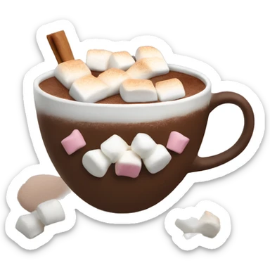 Hot chocolate with marshmallows Christmas themed  sticker