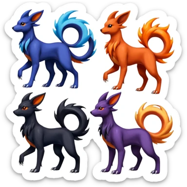 
Canine-Houndoom-Amaura-Salandit-Noibat-Flareon-Fakémon-fusion (full body) sticker