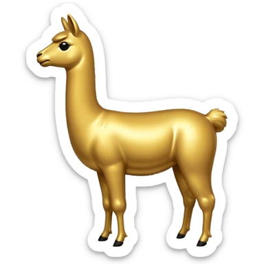 A small golden llama silhouette sticker