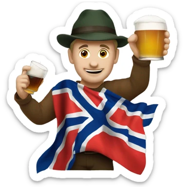 west country man drinking cider and waving the Dorset flag sticker